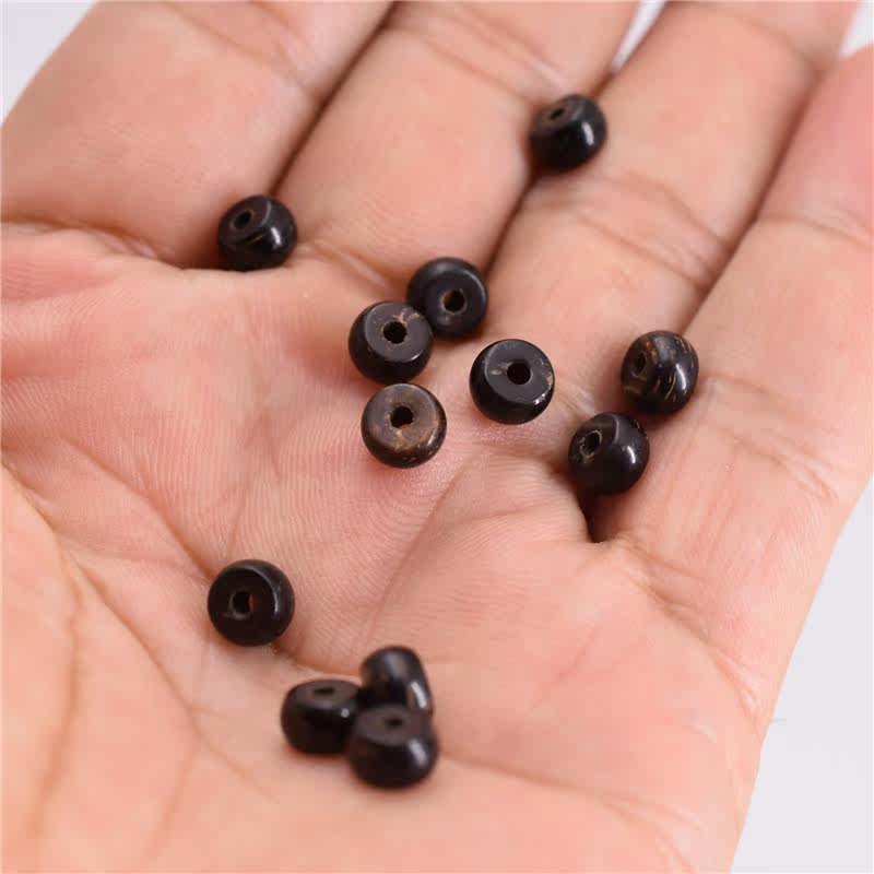 海南天然椰壳隔片椰蒂桶珠佛珠金刚菩提隔珠手串手链垫片4mm厚-标题图